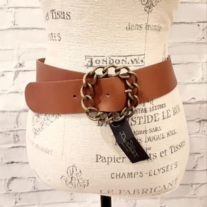 NWT TWIGGY FIRENZE BSB BROWN LEATHER BELT SZ 85